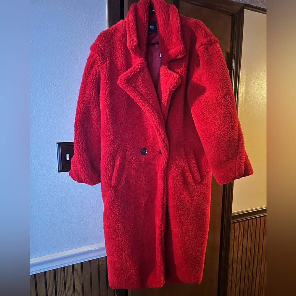 Red teddy coat